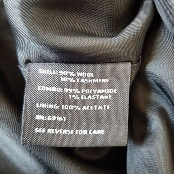 CARLISLE Wool Cashmere Blend Knee Length Pencil Skirt Black Sz 4 - Picture 8 of 8